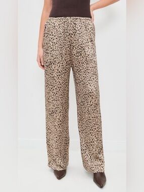New Enza Costa Silk Satin Pantlet Cheetah